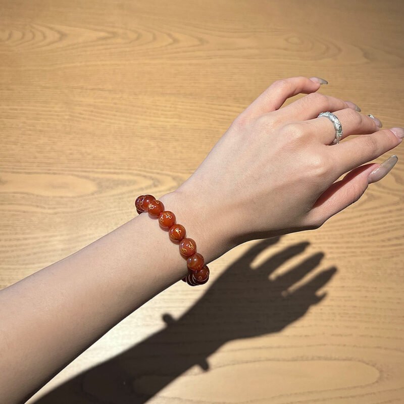 Tibetan Scriptures Agate Bracelet - Image 2