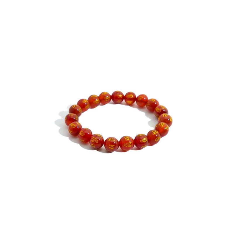 Tibetan Scriptures Agate Bracelet