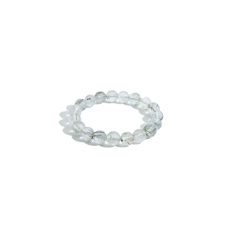 Clear Quartz With Black Rutilated Bracelet