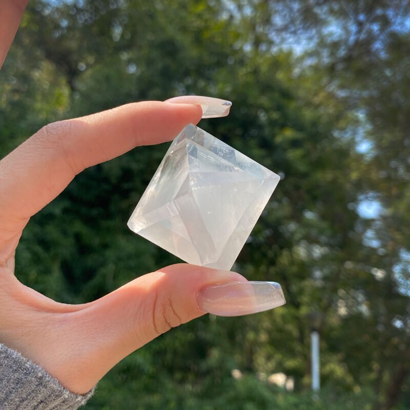 Mixture Fluorite & Calcite Bipyramid Gemstone - Image 3