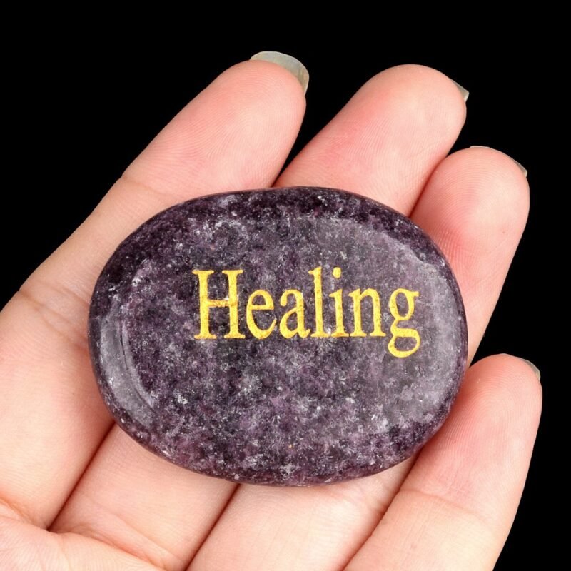 Engraved Natural Crystal Palm Stone & Healing Power Stone - Image 6