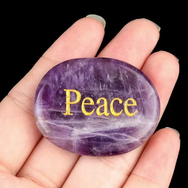 Engraved Natural Crystal Palm Stone & Healing Power Stone - Image 7