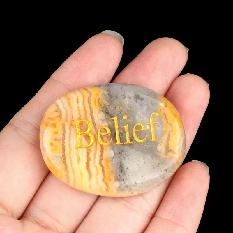 Engraved Natural Crystal Palm Stone & Healing Power Stone - Image 10
