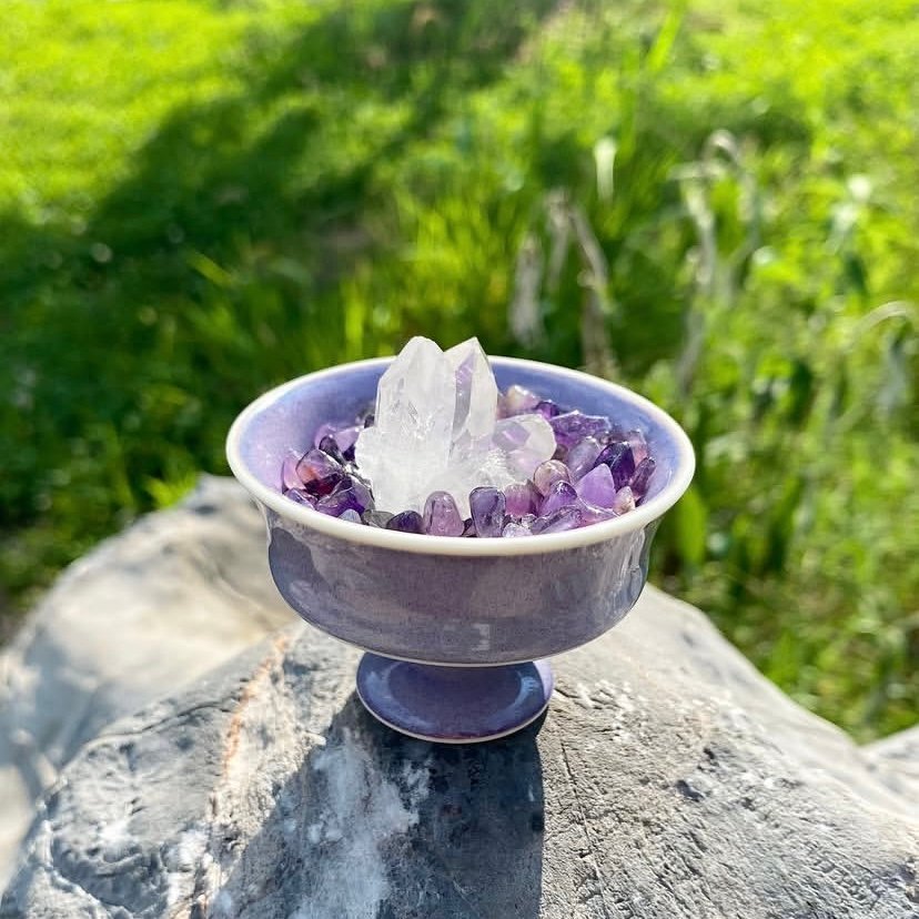 Crystal Mini Garden With Clear Quartz Cluster